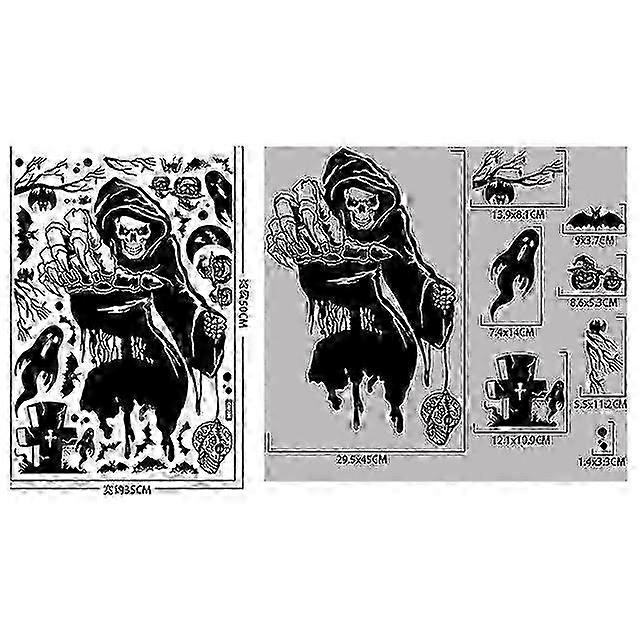 Halloween PVC Static Window Decals Pumpkin Head Scarecrow Specter Witch Devil-64