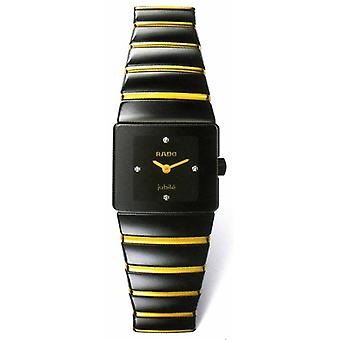 R. rado sintra black ceram/gold ms e.ne Analog Woman Quartz Watch with Ceramic Bracelet R13337721