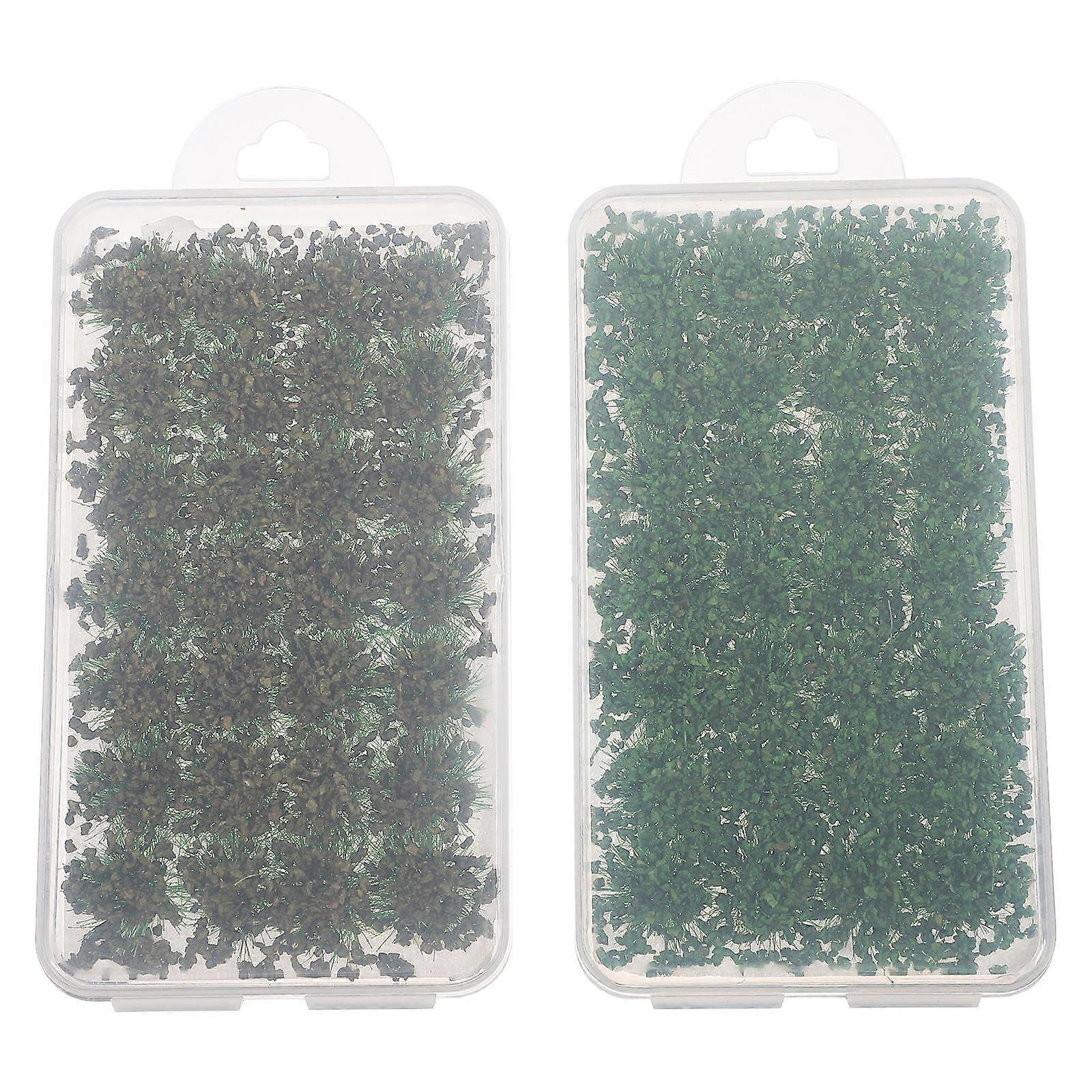 Simulation Grass Cluster Plastic Sand Table Decor for Kids Playing 4Pcs