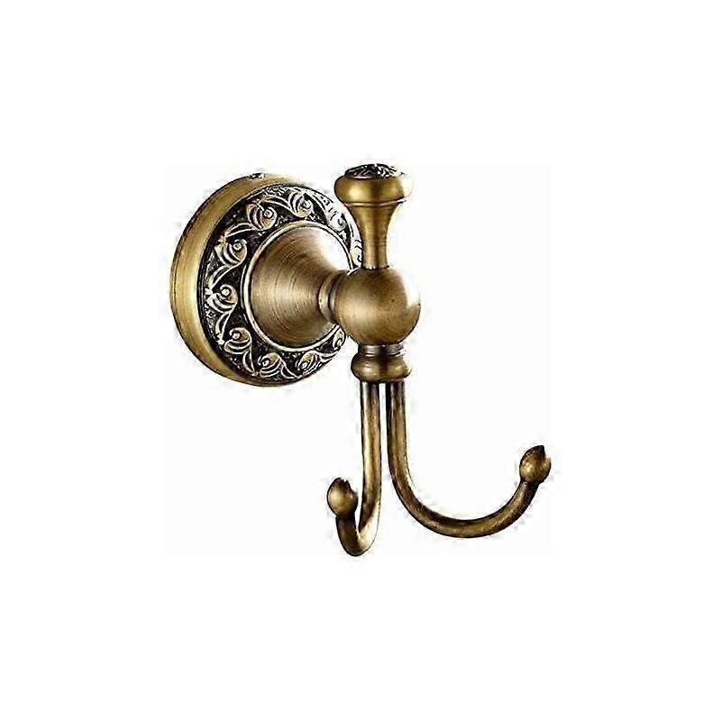Vintage Brass Wall-Mounted Double Towel Hook