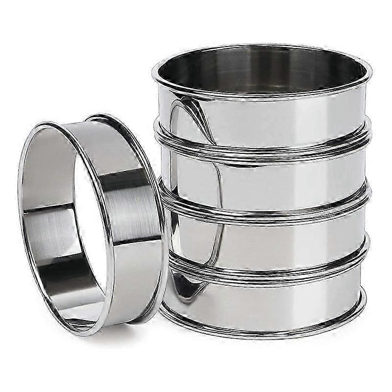 Double-Rolled Stainless Tart Rings Set