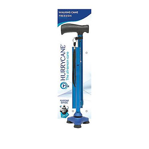 Drive Medical HurryCane Freedom Folding Cane with T Handle Blue, 1 Count (Pack of 1)