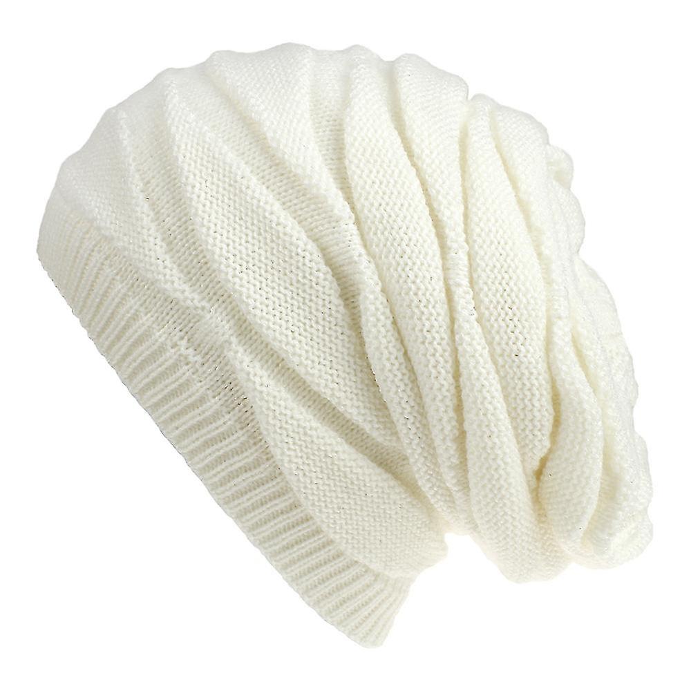 Stickad hatt i helfärg Pullover Beanie Varm Hatt