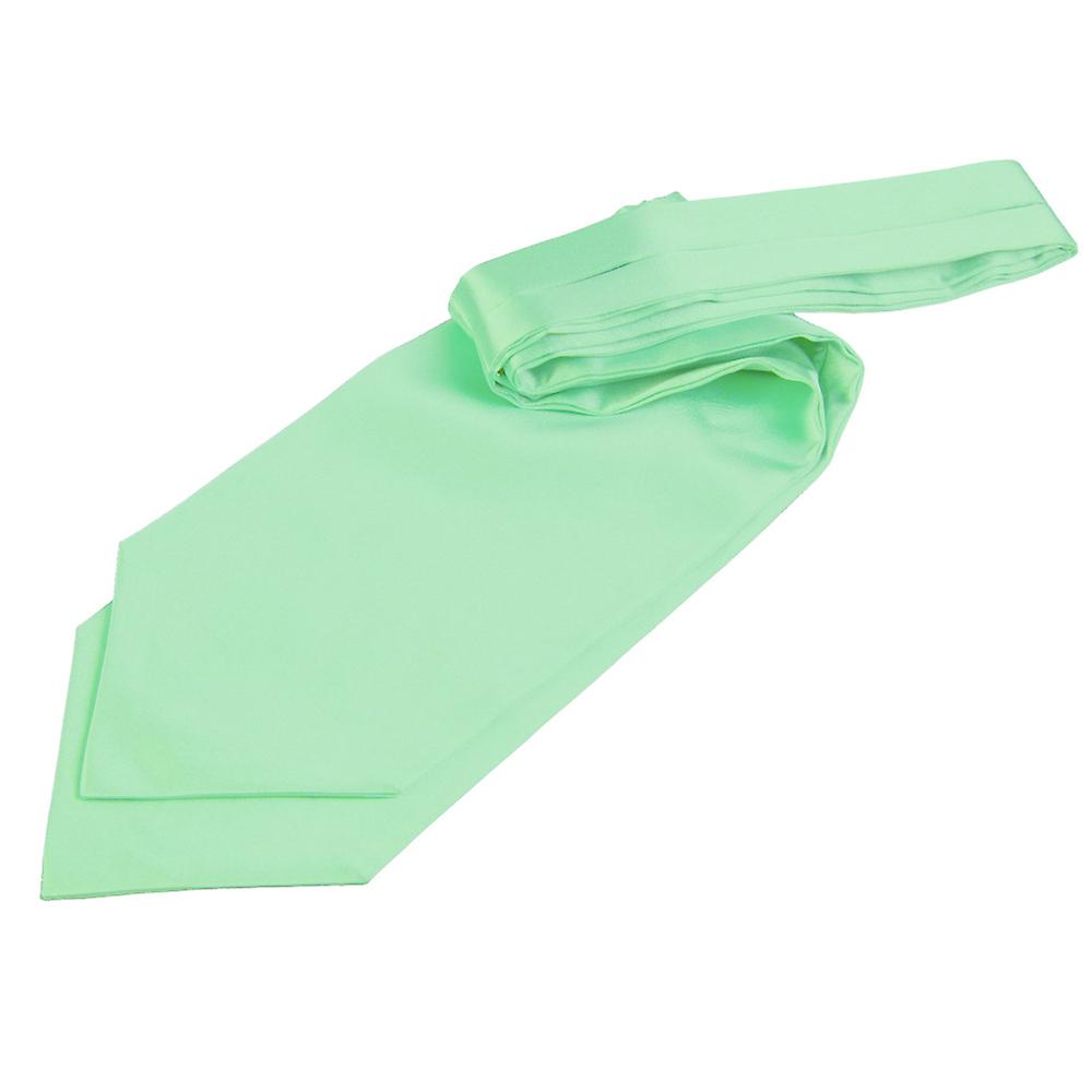 Mint Green Plain Satin Self-Tie Wedding Cravat