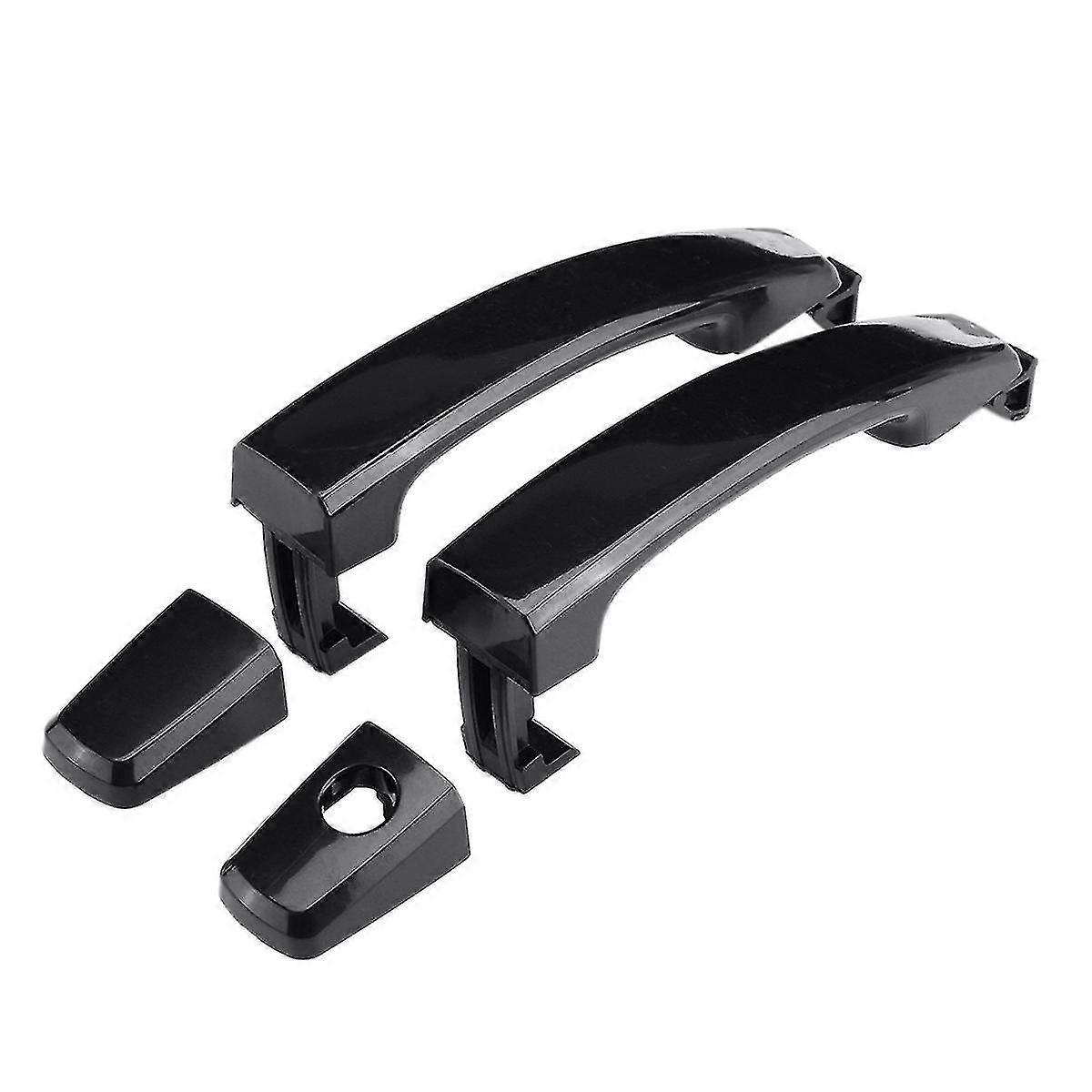 2x Front Left And Right With Keyhole Glossy Black Abs Door Outer Handle Covers For Captiva Sport/av