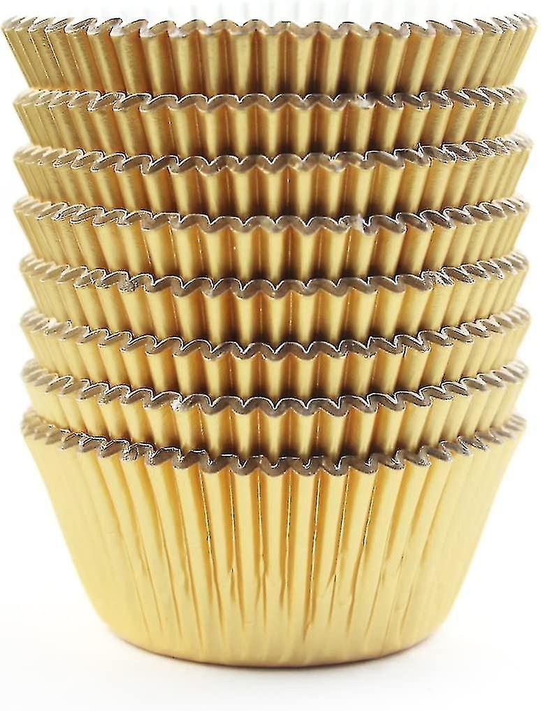Gold Foil Metallic Cupcake Case Liners Baking Muffin Paper Cases 198 Pcs