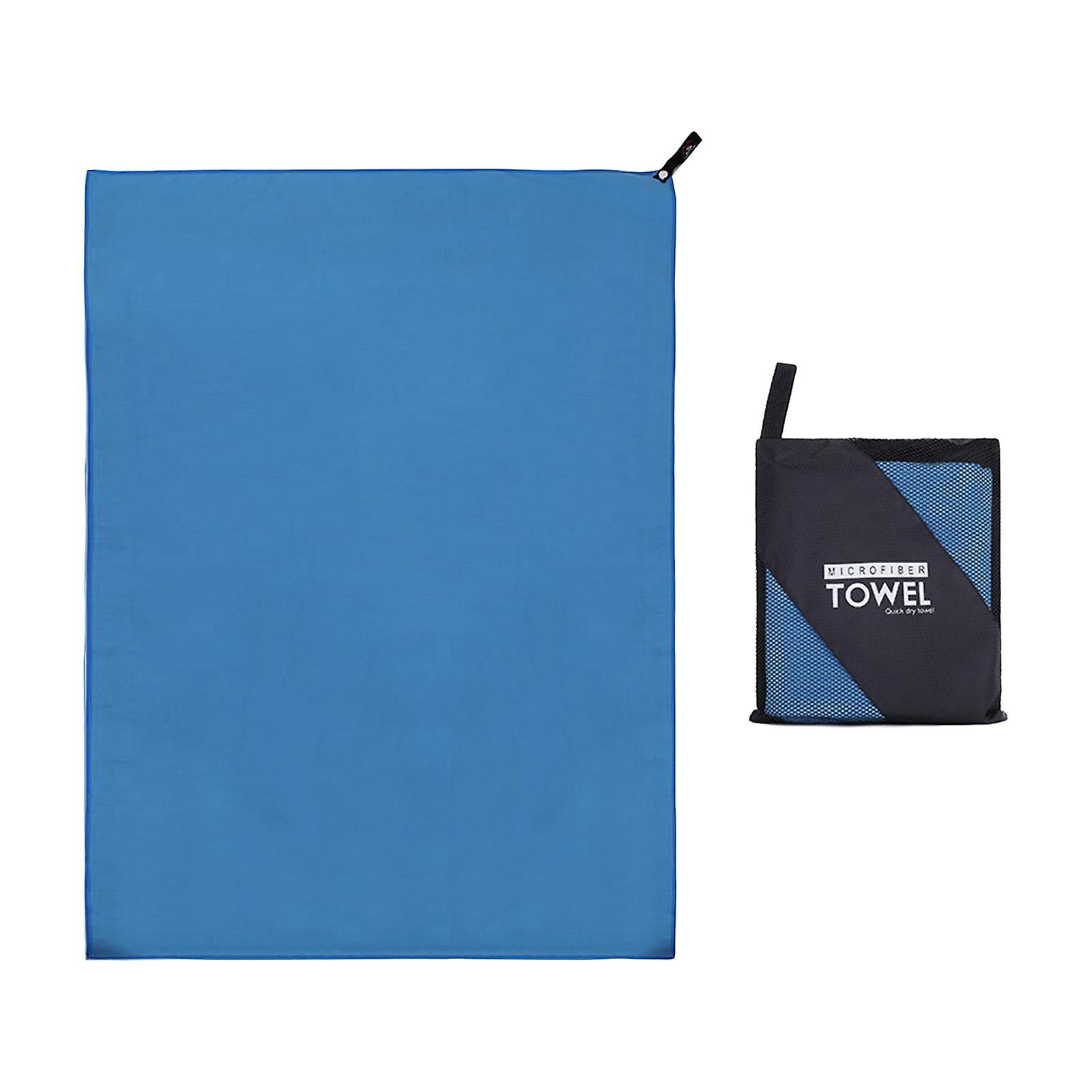 Microfiber Towel Foldable Compact 3 Sizes for Hiking Outdoor black 76x152cm