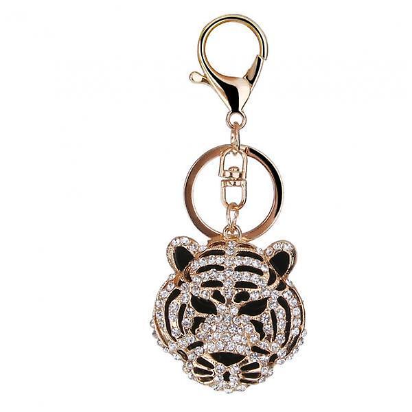 6x3D Crystal Tiger Head Keyring Charm Pendant Key Ring Chain Keychain