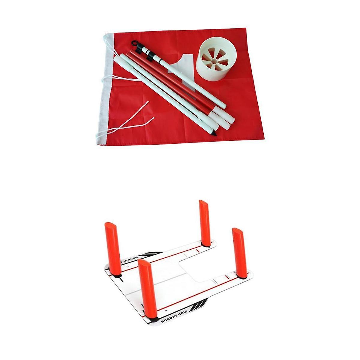 Golf Putting Swing Training Mirror Trainer Putt 1st Pin Flag Pole Flagstick