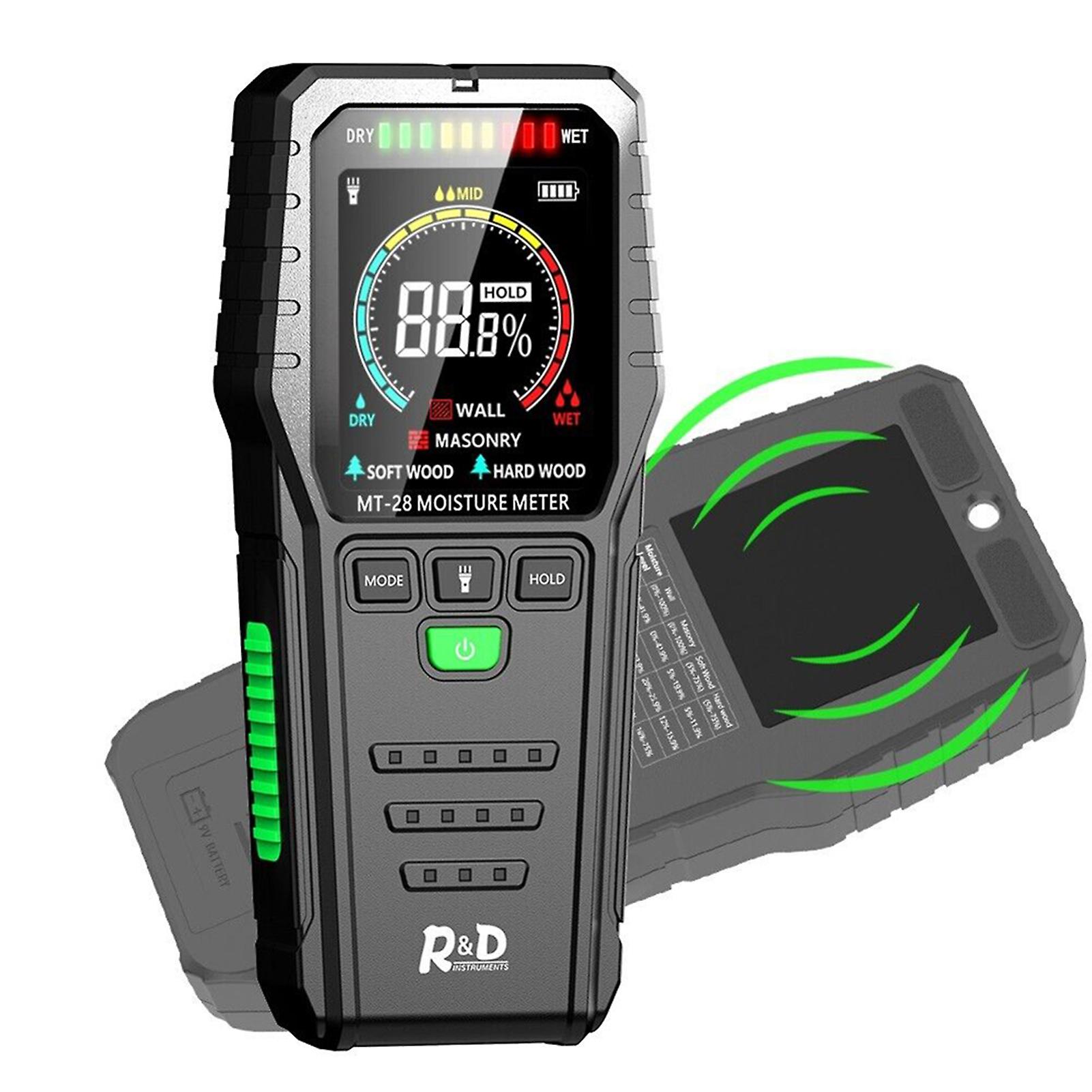 Inductive Wood Moisture Meter LCD Building Material Humidity Tester Wood Moisture Measuring Device