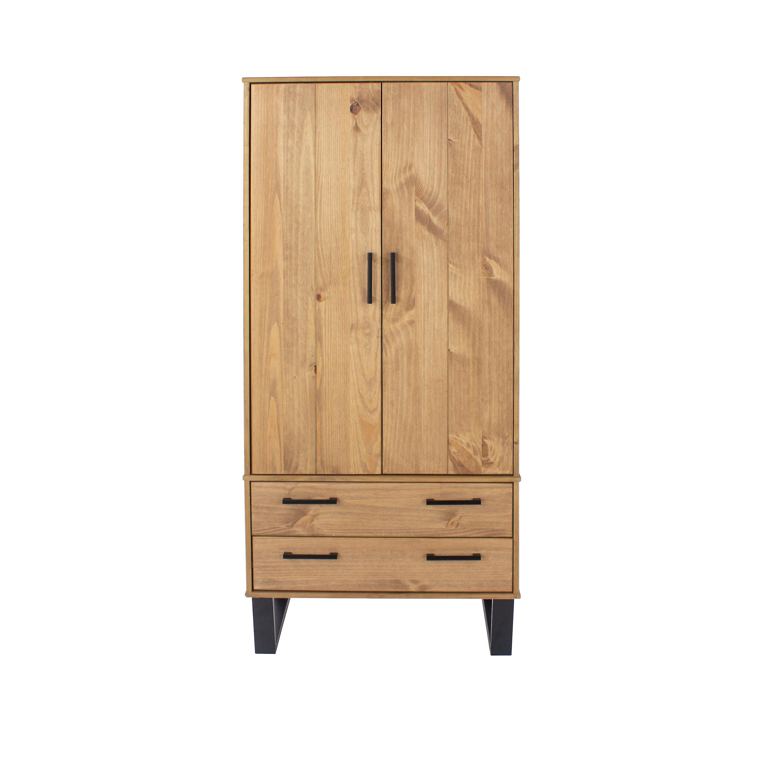 Tocos Pine 2 Door, 2 Drawer Wardrobe