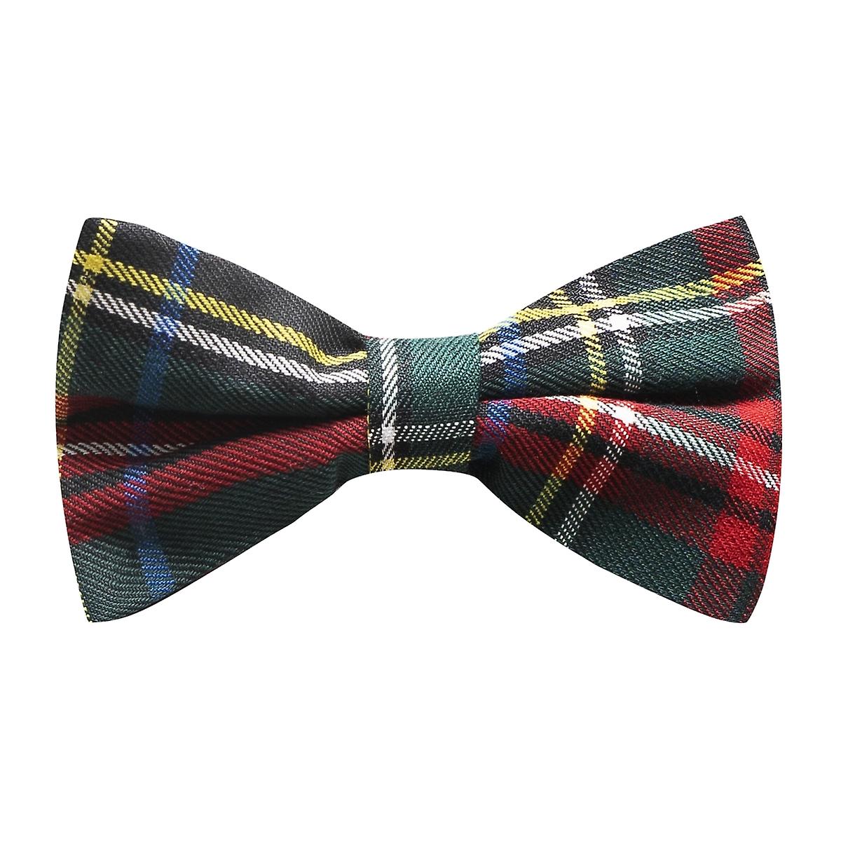 Traditional Dark Green &amp; Black Tartan Bow Tie