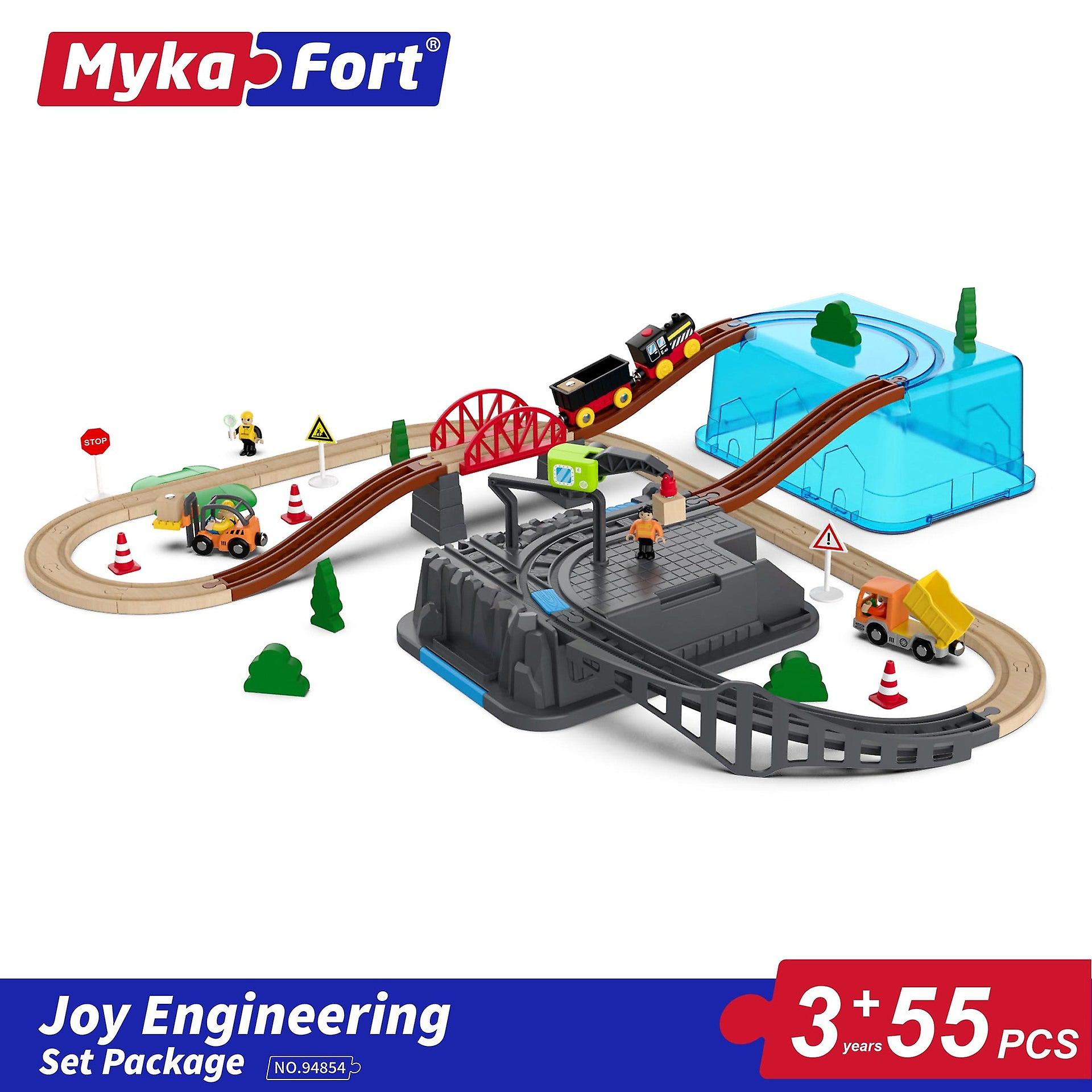 Diy Wooden Track Thomas Game Pack Children's Educational Wooden Building Blocks Assembled Compatible With Magnetic Train