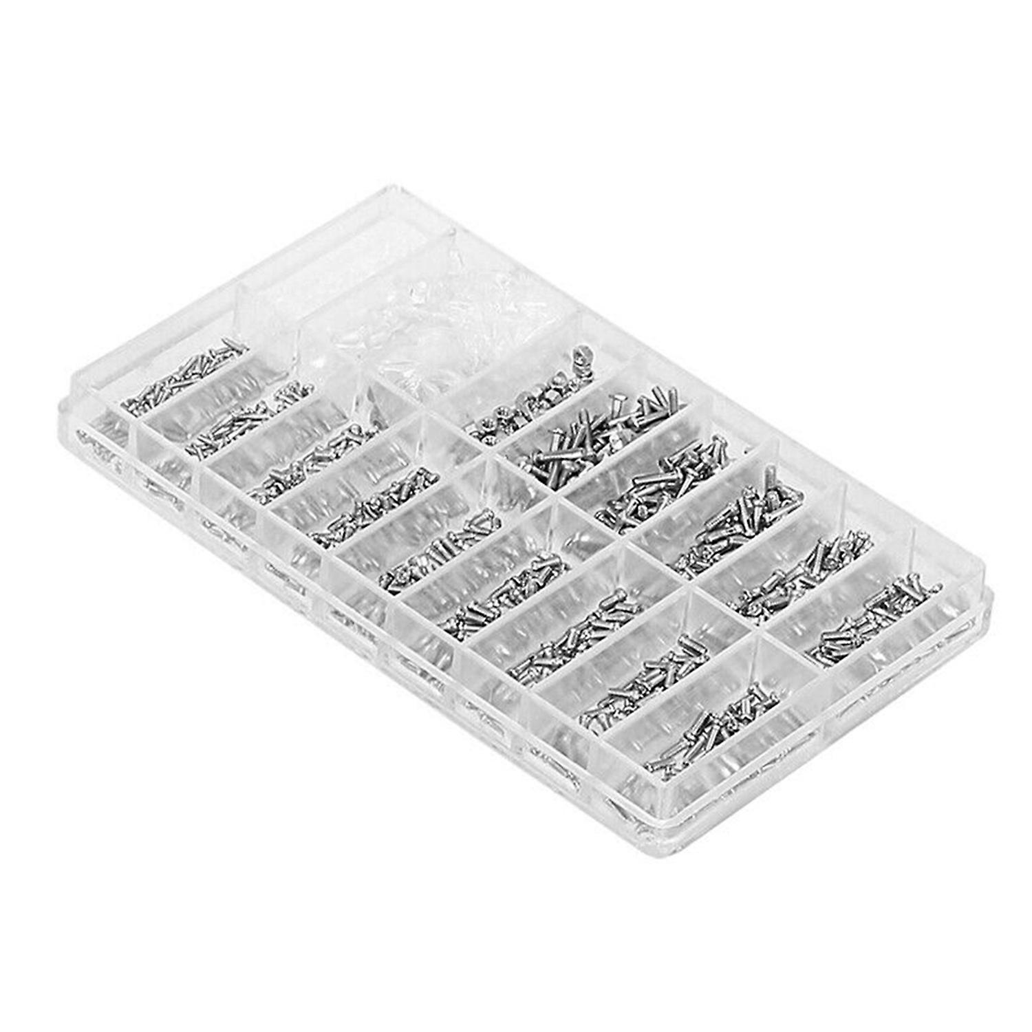 Eyeglasses Repairing Kit Set Assorted Storage Box Design 1000PCS Screws and Pads with Screwdriver Mi
