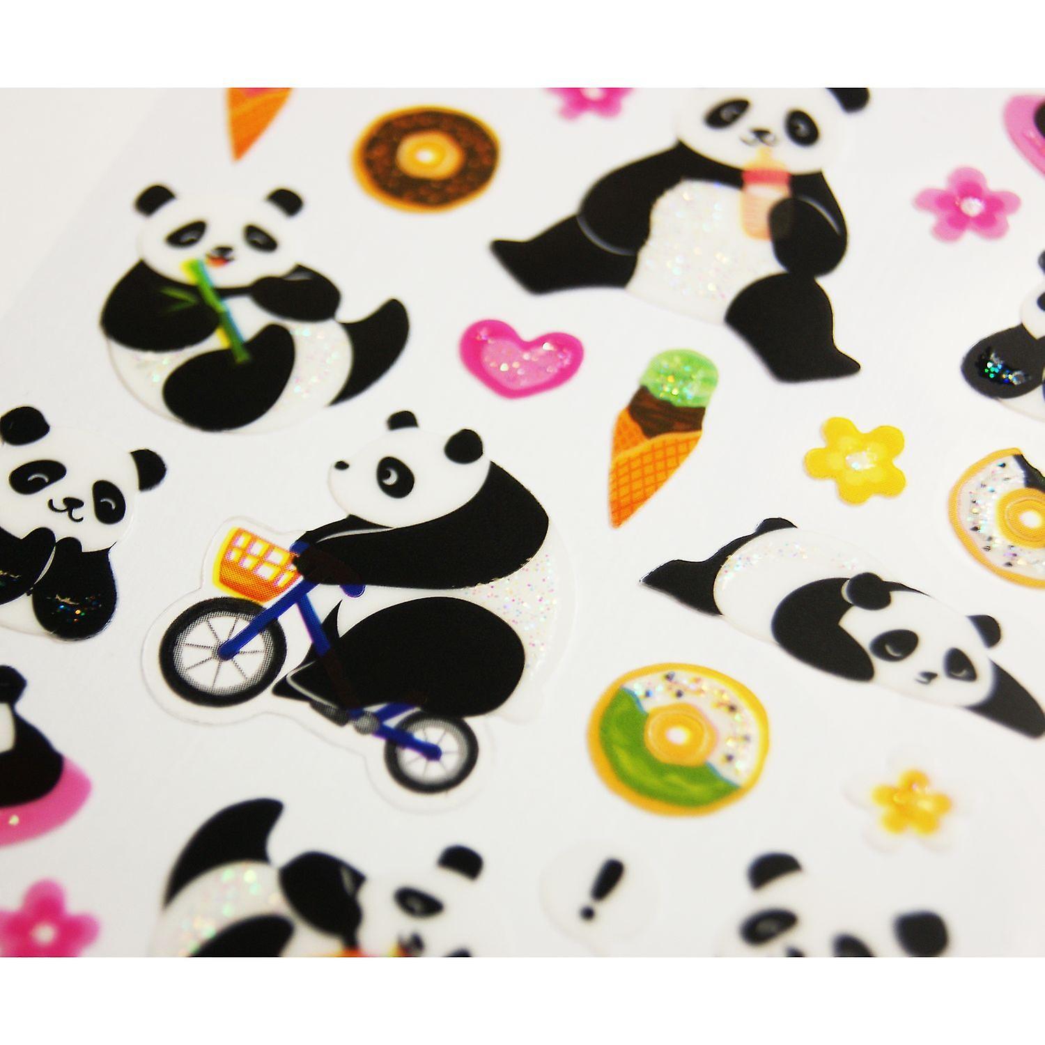Stickers - Pandas - Glitter - 1,8 cm