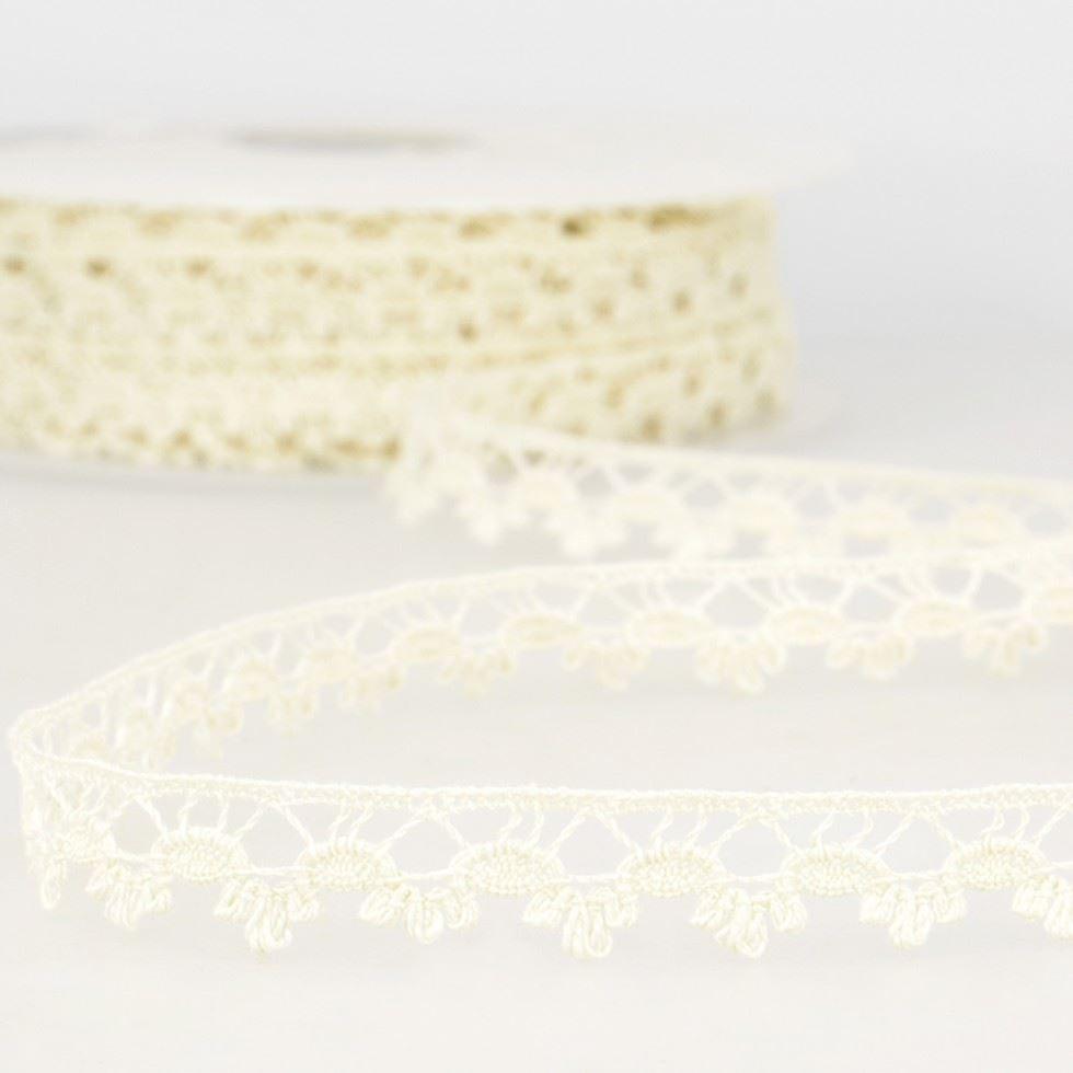 5mm Stephanoise Cotton Lace Trim Ivory - per metre