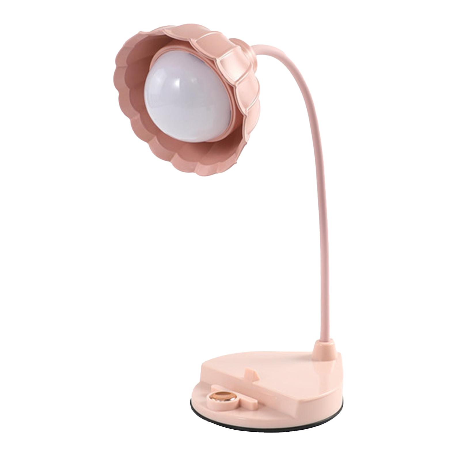 LED Reading Light Plastic Flower Shaped Touch Sensitive USB Charging Folding Table Lamp for Bedroom Dormitory