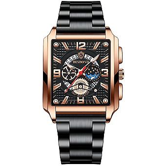 Reloj BINBOND B6575, Color: Negro-Oro Rosa-Negro-Rosa Negro-Oro Rosa-Negro-Rosa