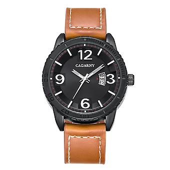 CAGARNY 9857 Lederarmband Quarzwerk Uhr