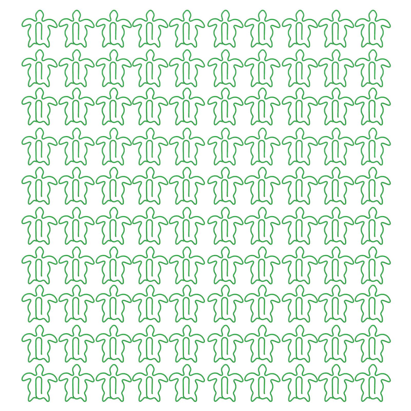 100Pcs Sea Turtle Paper Clips - Bright Electroplated Anti Slip Clips for Office and School