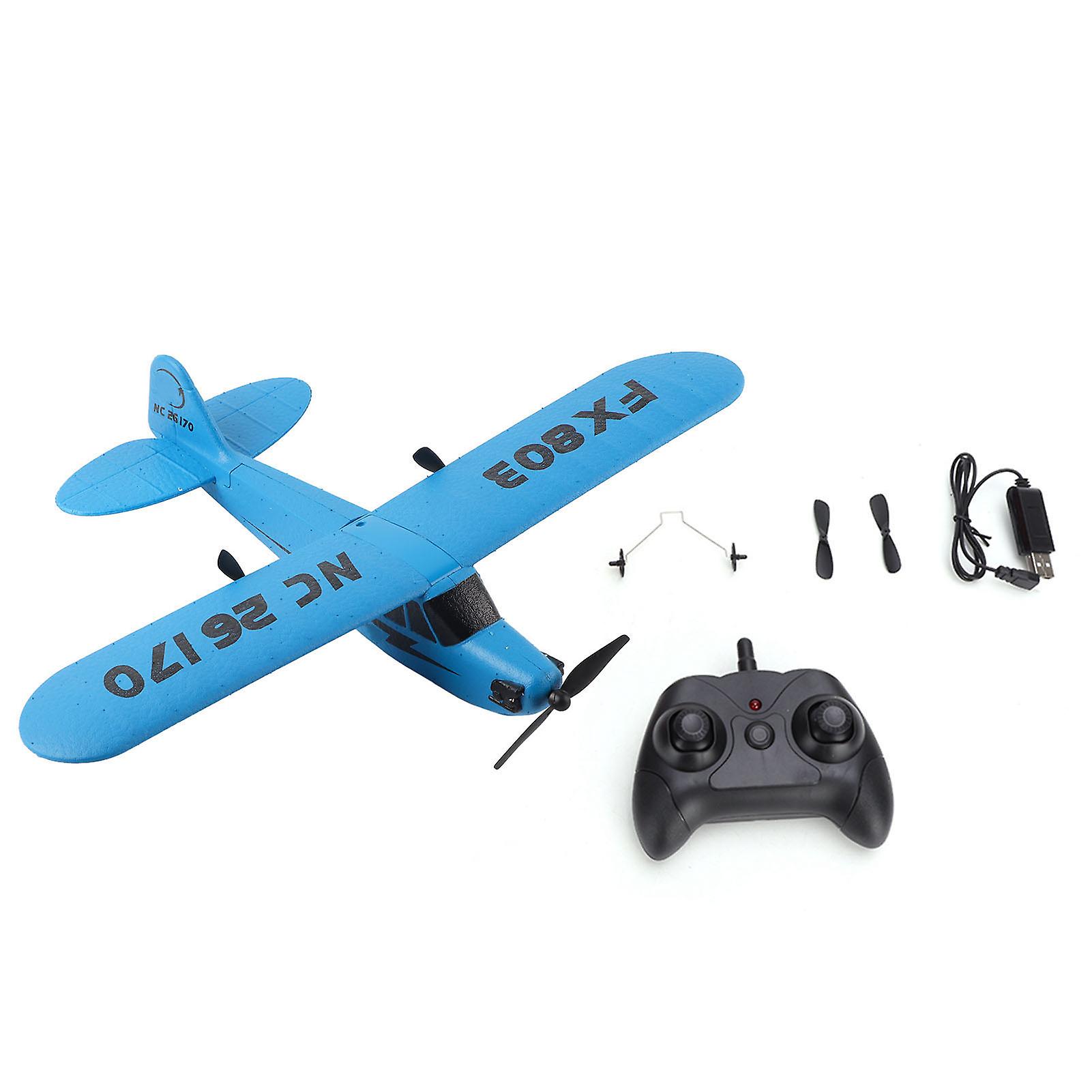 FX803 Foam Glider RC Airplane 2.4G Two-Channel Fixed-Wing Aircraft EPP Durable Toy Lightweight Design Easy Control Blu