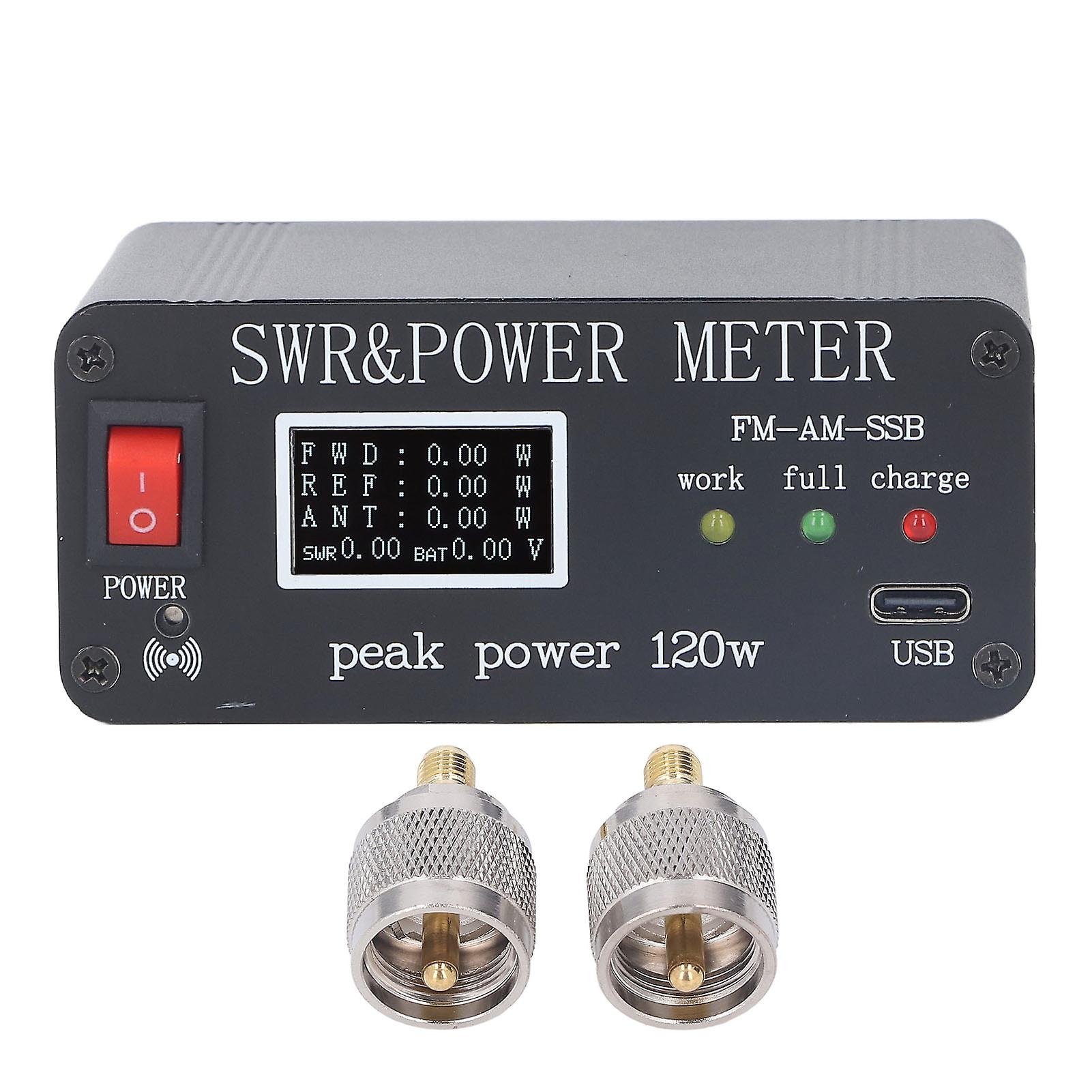 1.8MHz‑50MHz SWR Power Wavelength Meter Organic Light Emitting Diode Screen Shortwave Antenna Tuner with Type C Port