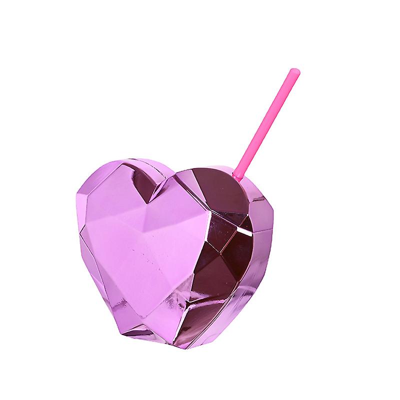 600ML gyermek szívószál csésze love szív szivárgásmentes hordozható ivó műanyag csésze
