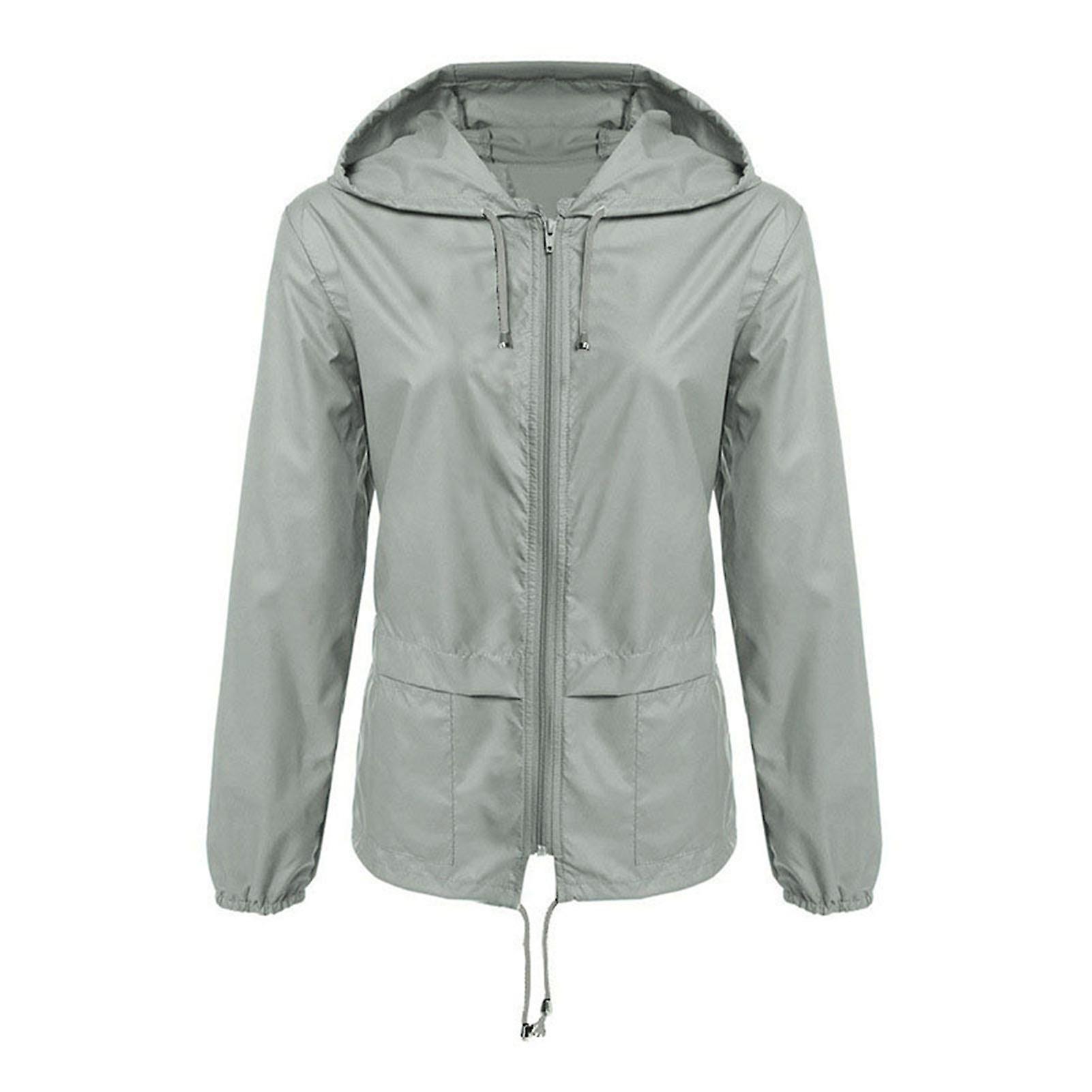 Women's Outdoor Jacket Coat Waterproof Hooded Overcoat Soft Shell Lightweight Windbreaker with Pockets for Hiking Travel