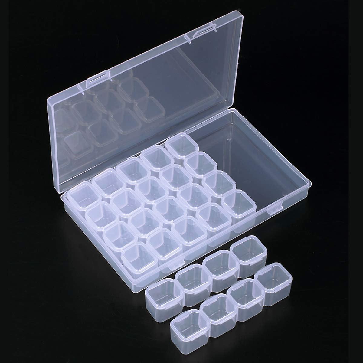 Plastic storage box with 28 removable compartments