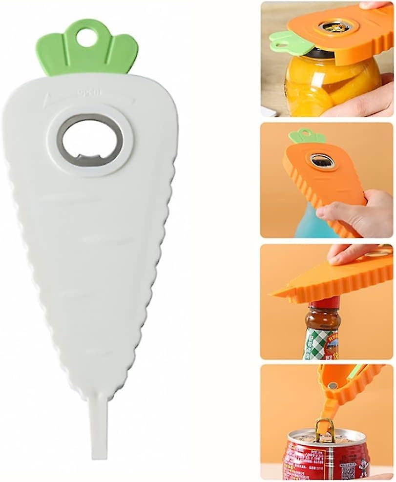 Jar Opener, 3 in 1 Multi Function Can Carrot Opener, Manual Beer Bottle Openers Anti-Slip Beverage B