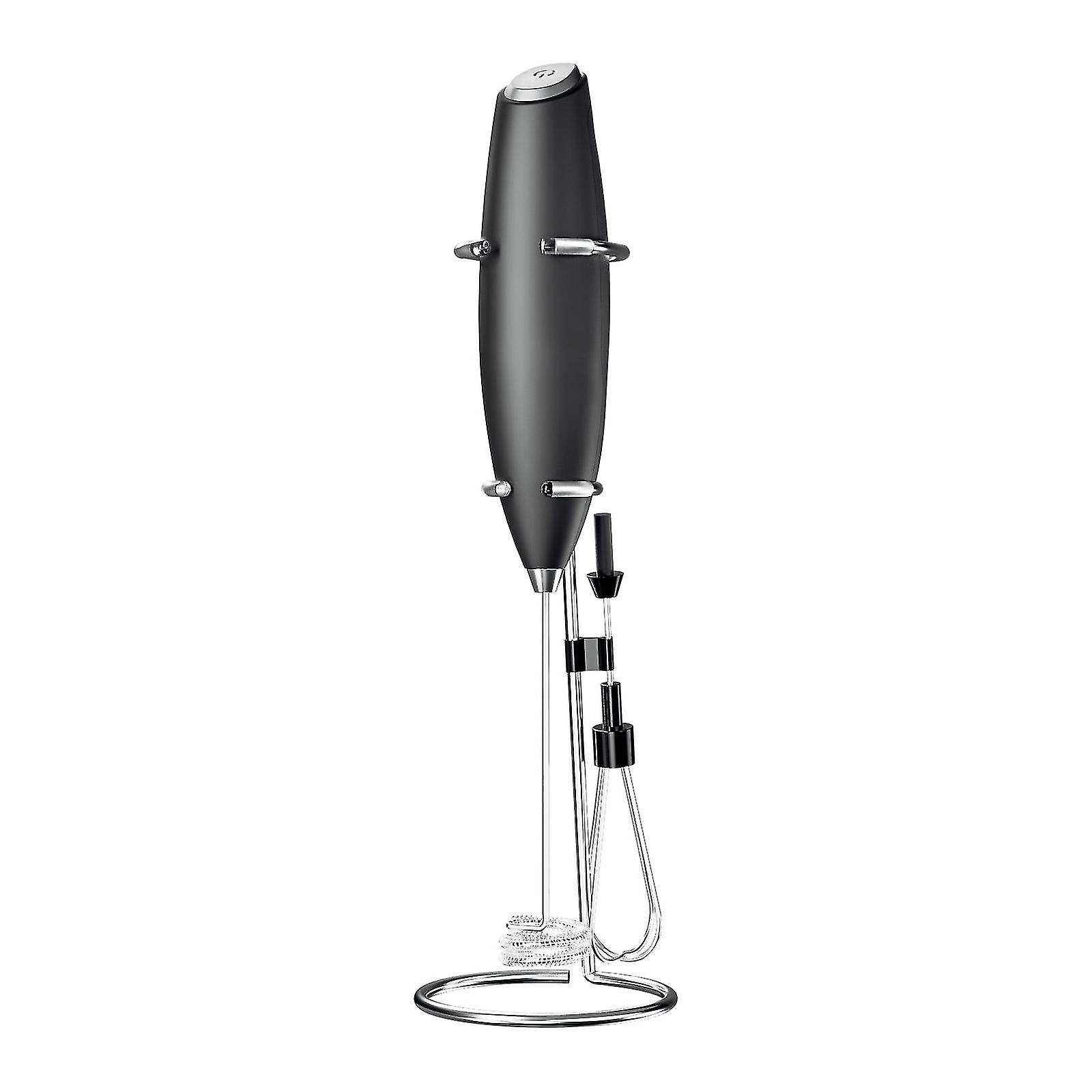 Milk Frother Handheld Battery Operated Whisk Foam Maker For Coffee With Stand