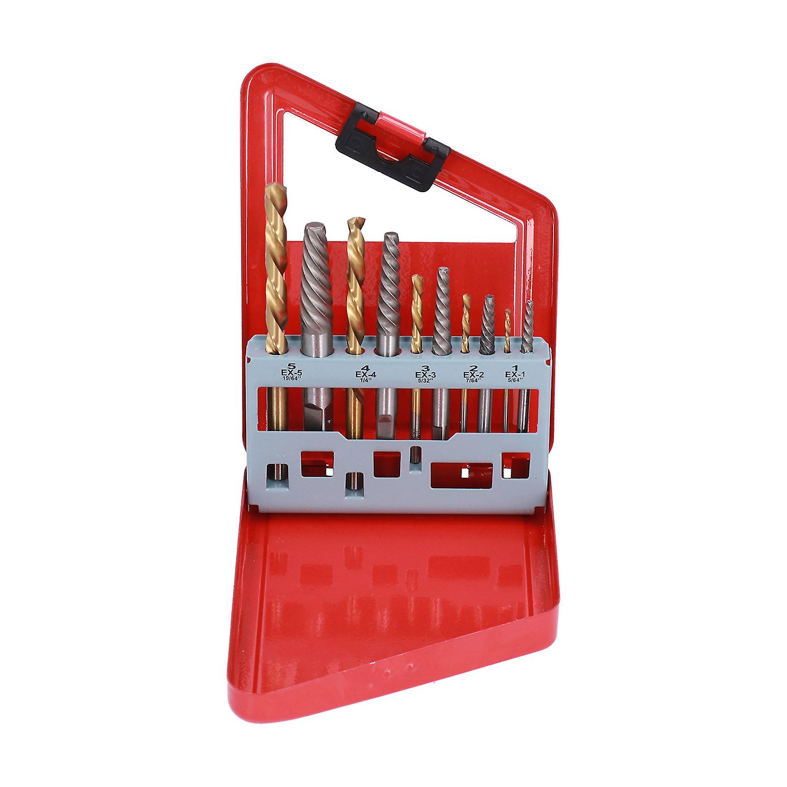 10pcs HSS 4241 Left Handed Screw Extractor Drill Bit Set for Removing Damaged Studs