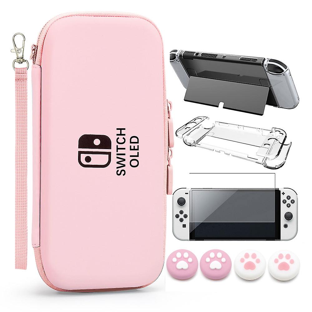 Switch Carrying Case Storage Bag Oled Host Protective Shell Game Card Tempered Protective Film Set