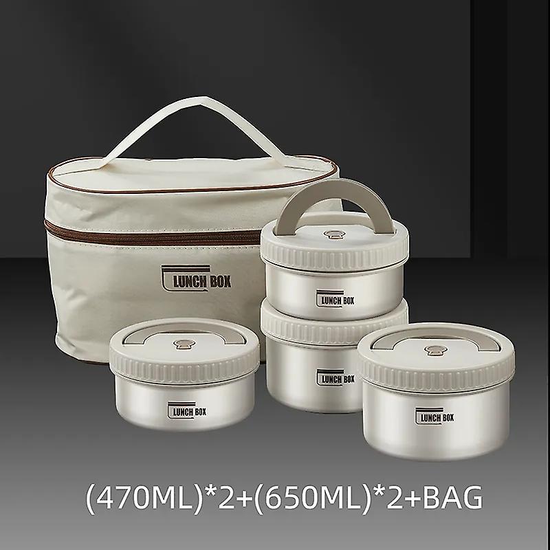 Lunch Box Portable Insulated Lunch Container Set Stackable Bento Stainless Steel Lunch Container SMT