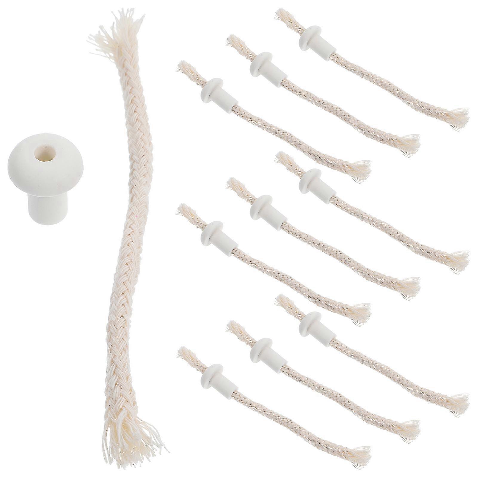 10 Set of Lamp Wick Ceramic Holders Kit Oil Lantern Wick Ceramic Holders Alcohol Lamp Wick