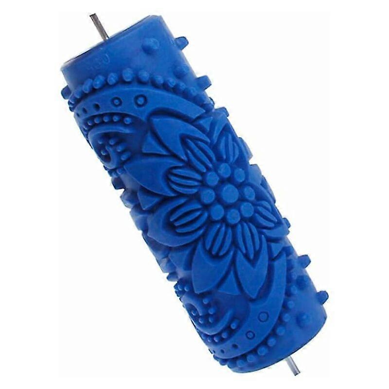 Pattern decorative paint roller texture flower blue roller flower roller DIY painting roller wall decoration