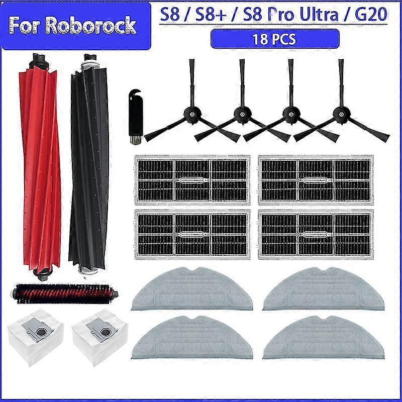 For Roborock S8 / S8+ / S8 Pro Ultra Spare Parts Accessories Side Brush Primary Filter Dust Bag High