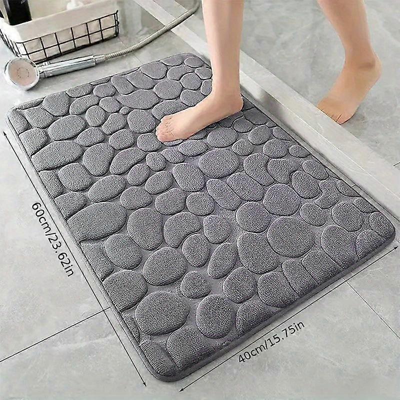 Cobblestone Memory Foam Bath Mat - Quick-Dry, Non-Slip, Soft Comfort - Versatile for Bathroom, Kitchen, Laundry Room