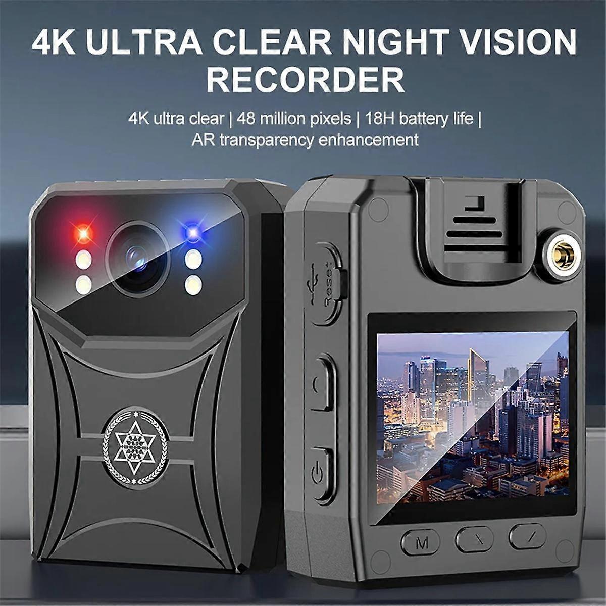 4K Mini Police Camera Digital Video Recorder Camcorder Camera IR Night Vision Body Camera Sports Back Clip Without WiFi