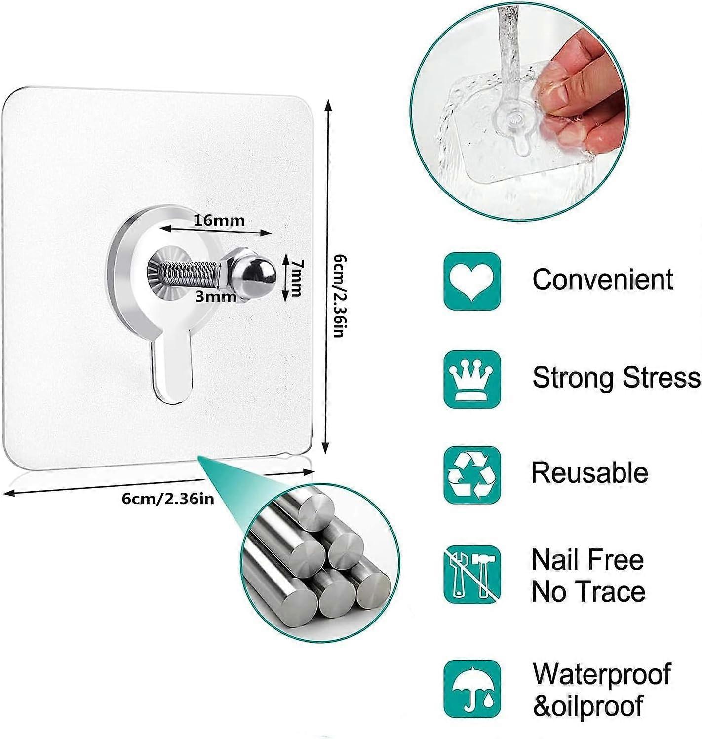 14Pcs Wall Sticky Hook Punch Free Hooks Key Hanger Coat Hanging Hooks for Home