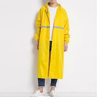 Long Rain Coat Thickened Reflective Raincoat Reusable Poncho Waterproof Stylish Long Rain Jacket For Outdoor Yellow Xxxl