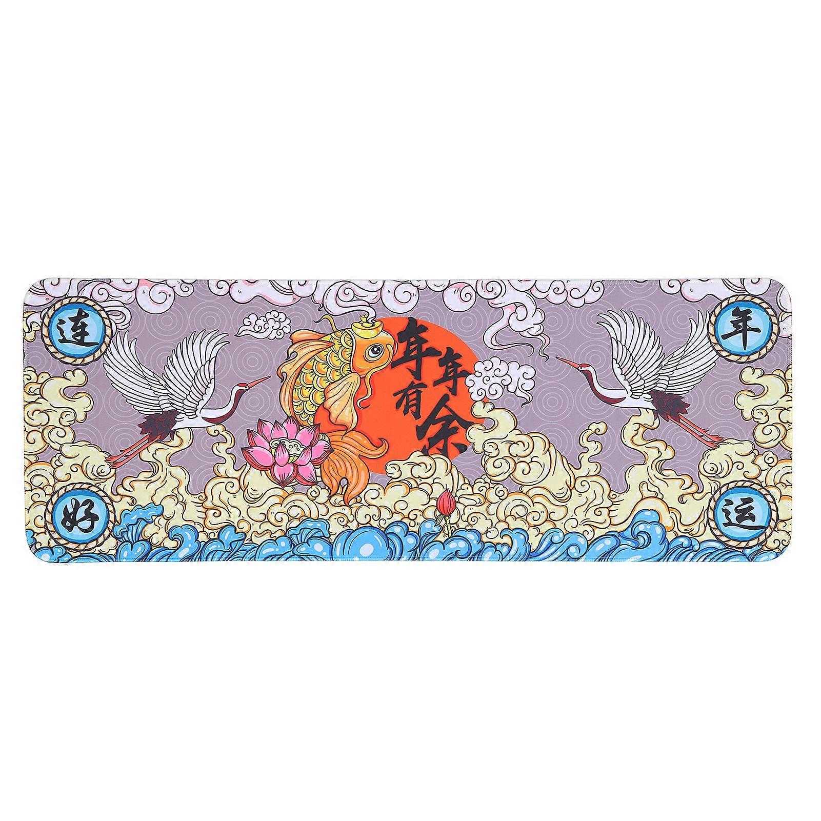 Mouse Pad Washable Rubber Computer Notebook Tablet Fish Pattern Large Game Pad Accessories300 x 800 x 3mm / 31.50 x 11.81 x 0.12in Fish Pattern