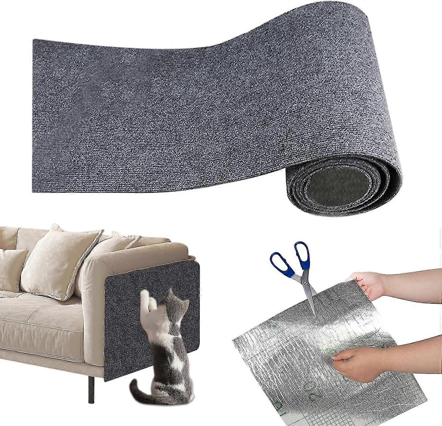 Cat Scratching Mat, Cat Scratch Mat, Self-Adhesive Cat Tree ShelvesReplacement Pads, DIY Cuttable Cat Scratcher Mat for Protects Sofa