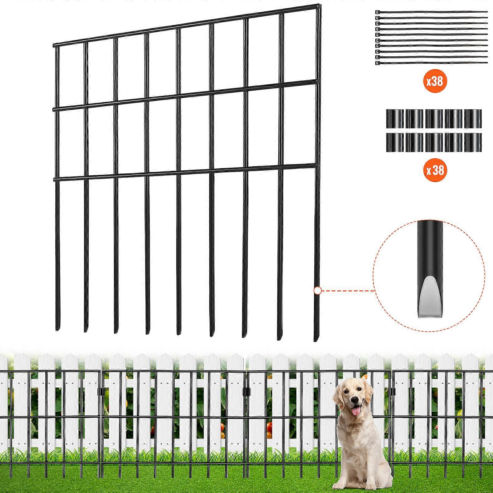 Bariérový plot pre zvieratá 19 kusov, bez plotu 17 palcov (V) x11 stôp (D), podzemné dekoratívne záhradné oplotenie