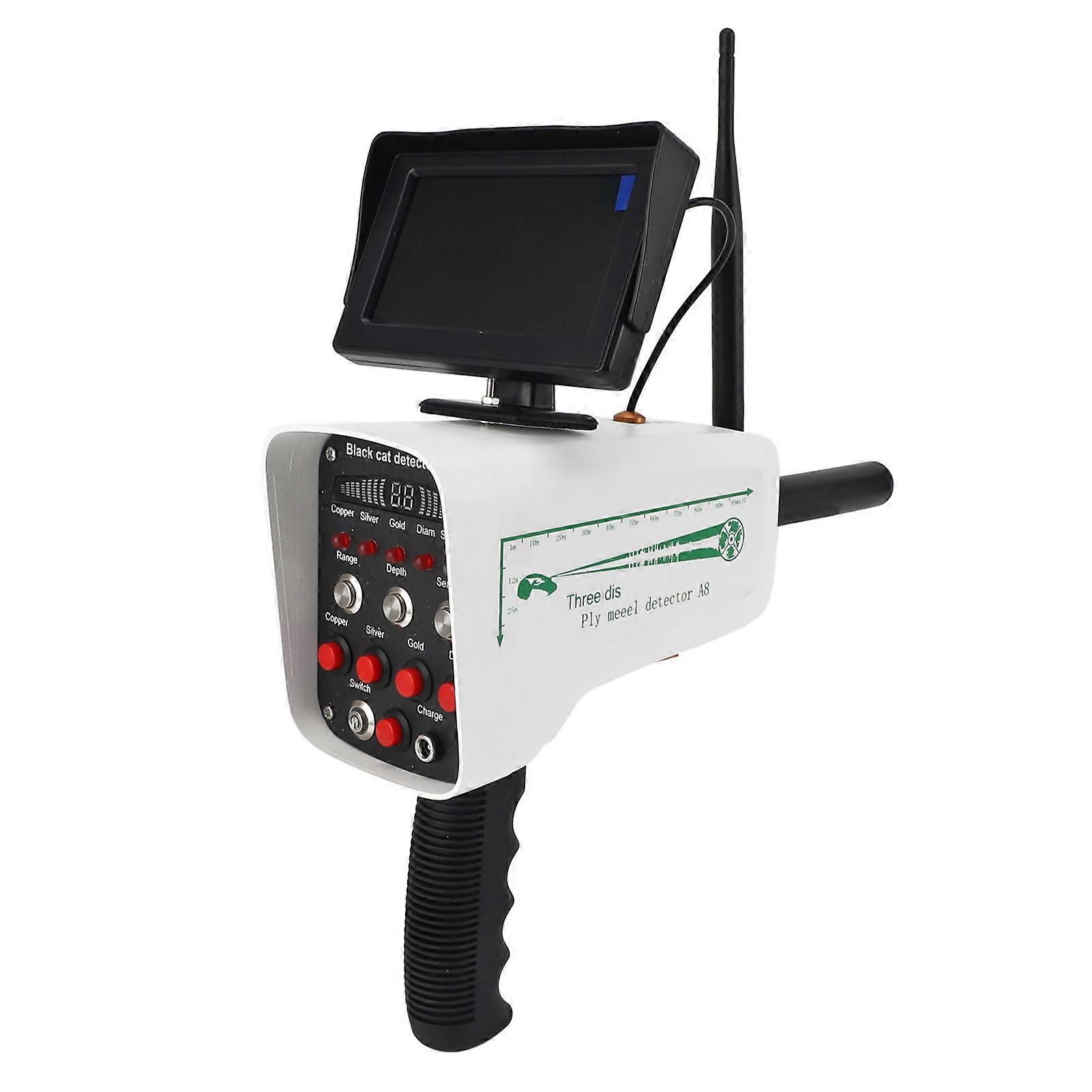 Metal Detector Gold Finder 1000M Range 30M Depth Sensitive Handheld Underground Treasure Scanner Locator for Gold Silver 100 to 240V White EU Plug