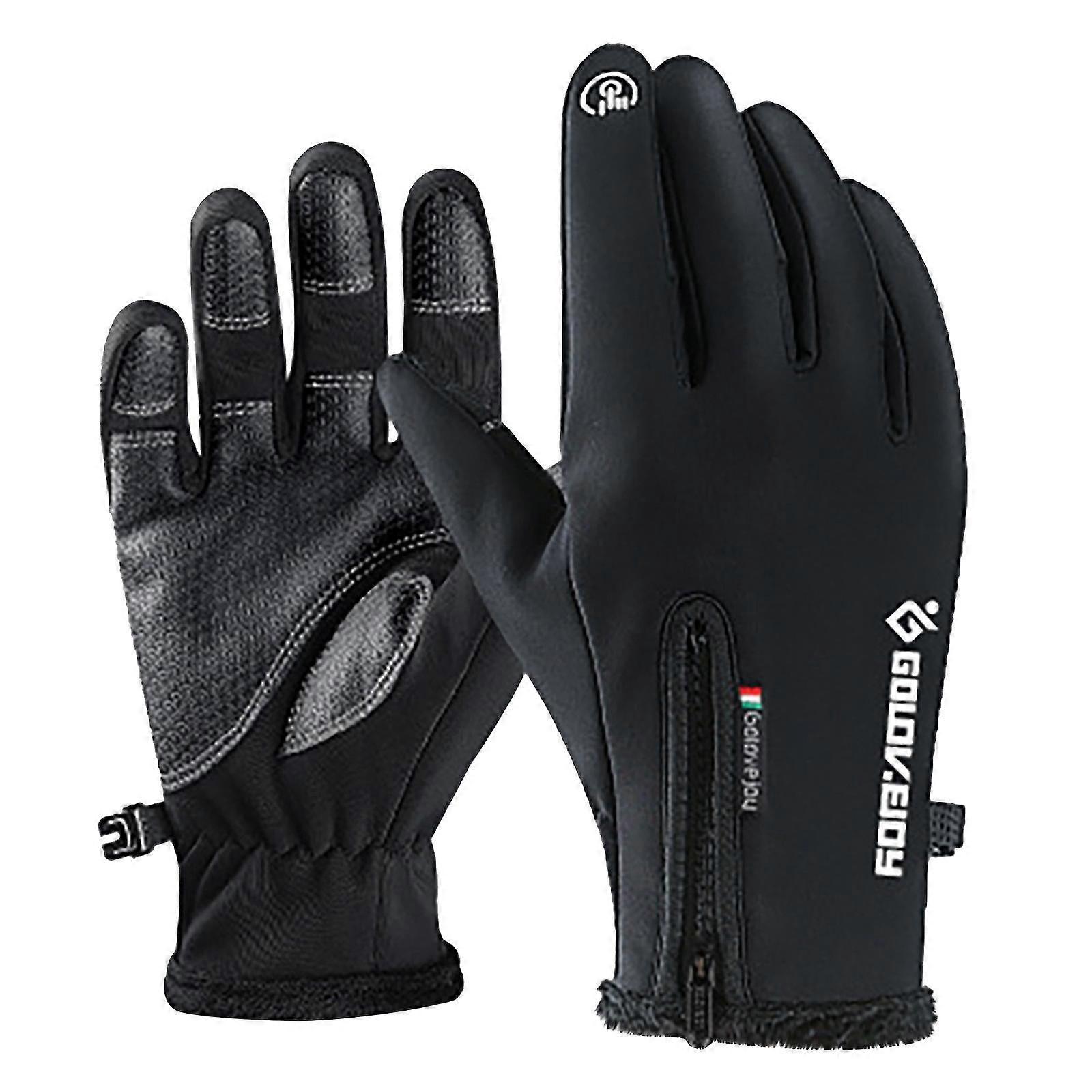 Climbing Gloves Unisex Outdoor Waterproof Windbreak Gloves Winter Screen Plus Velvet A6