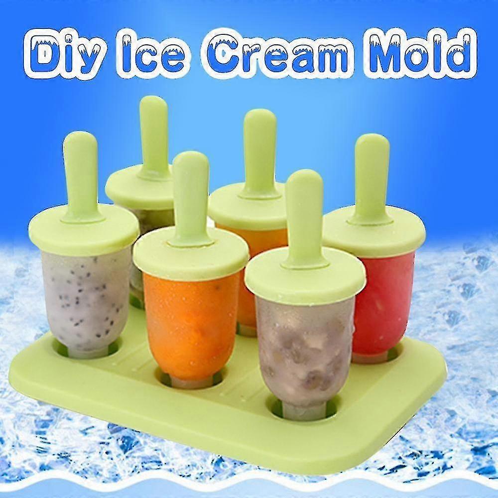 6pc/1 set circular with lid ice tray diy  ice cream mold