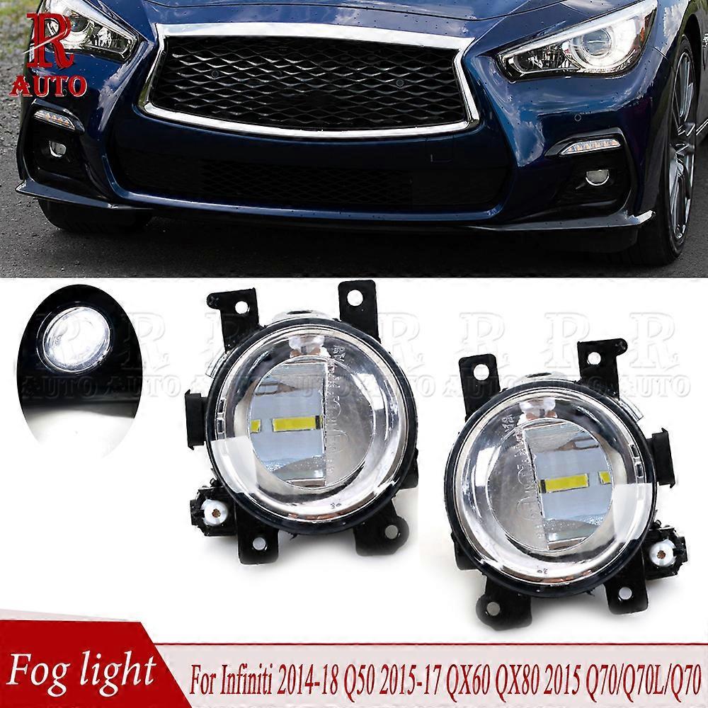 R-AUTO LED Fog Light Head Light Assembly 261504GA0A 261554GA0A 1Pair For Infiniti 2014-18 Q50 2015-17QX60 QX80 2015 Q70/Q70L/Q70