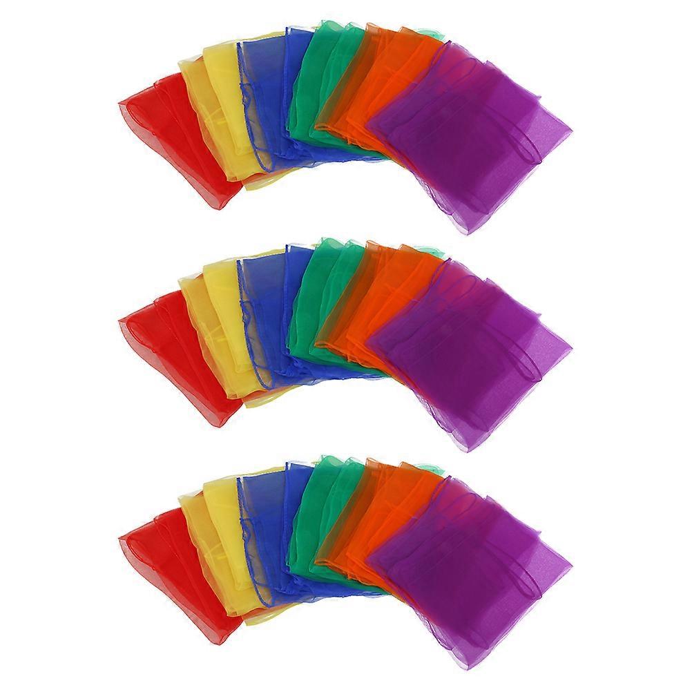 18pcs Silky Dance Scarves Performance Props Juggling Scarves (Random Color)