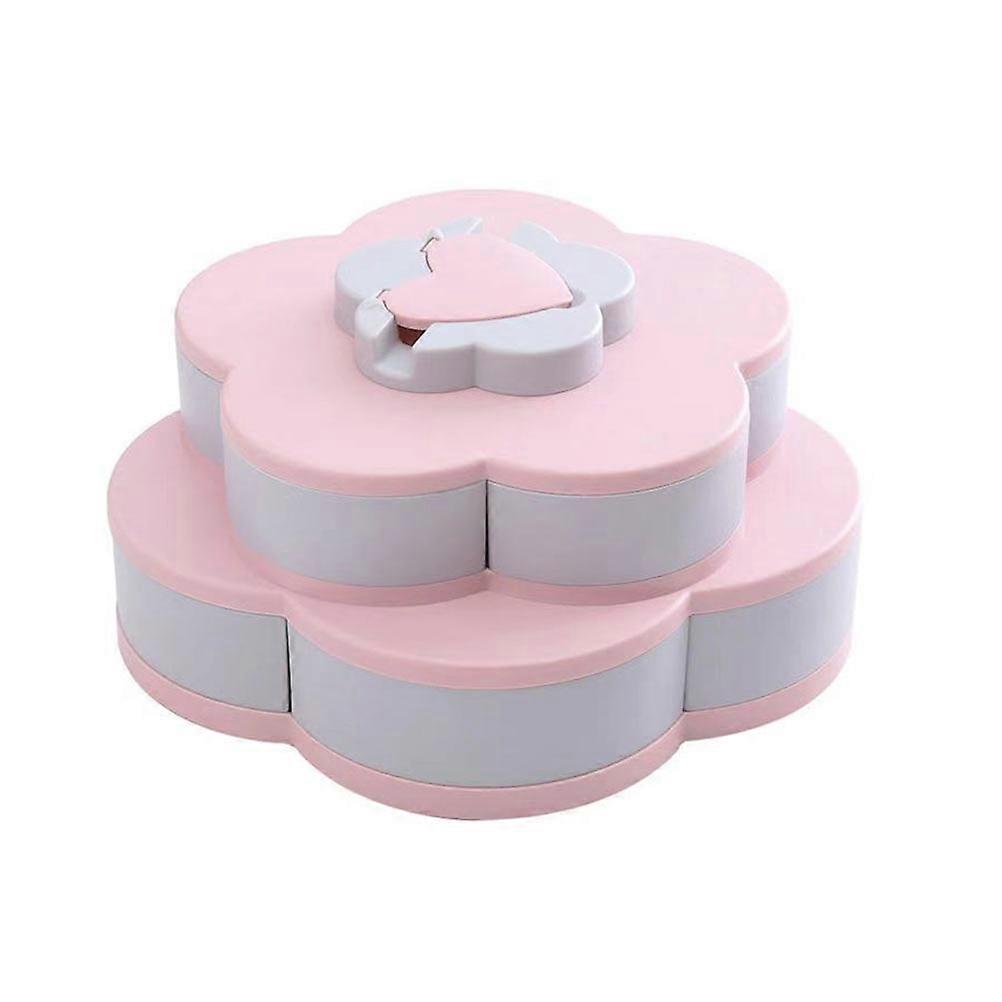 1PC Double-layer Multi-grid Candy Box with Phone Holder Candy Container Pink